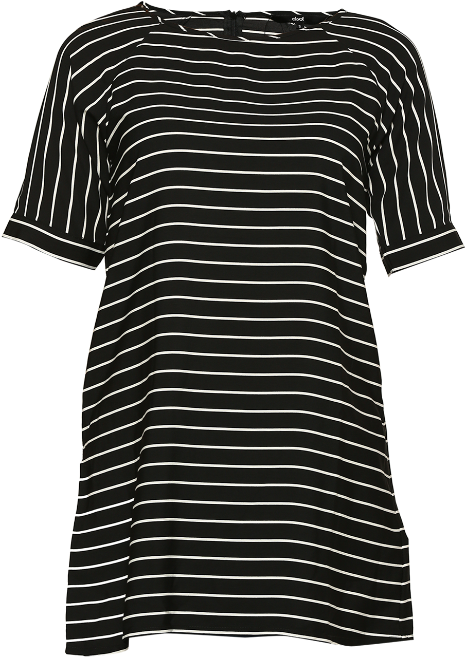 Abof Women Black & White Striped Relaxed Fit Tunic - Conjuntos De Vestidos Con Saco (1000x1333), Png Download