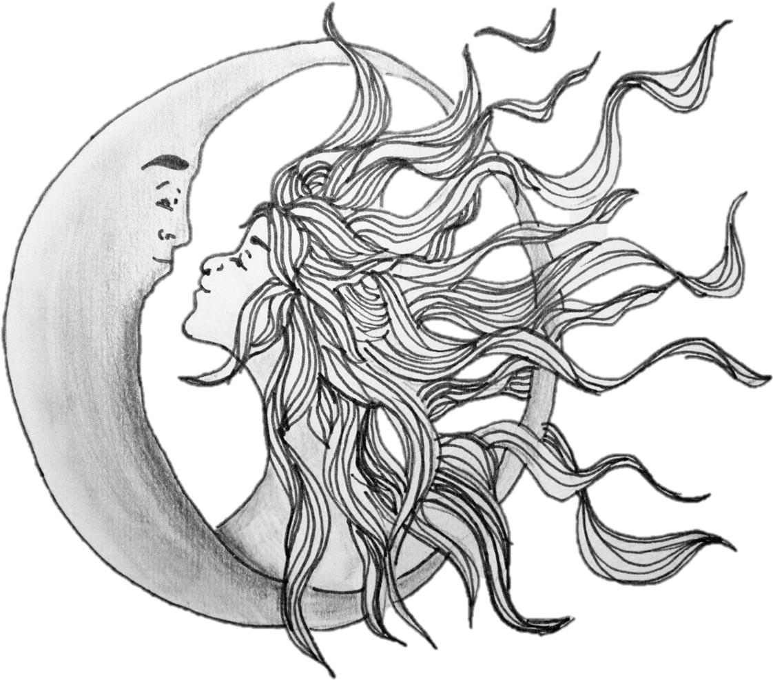 Pretty Sun And Moon Illustration - Sun And Moon Illustrations (1500x1125), Png Download