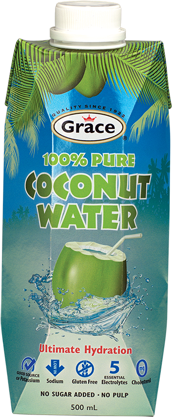 Simply Coconut Water - Grace Coconut Water 500ml (500x943), Png Download