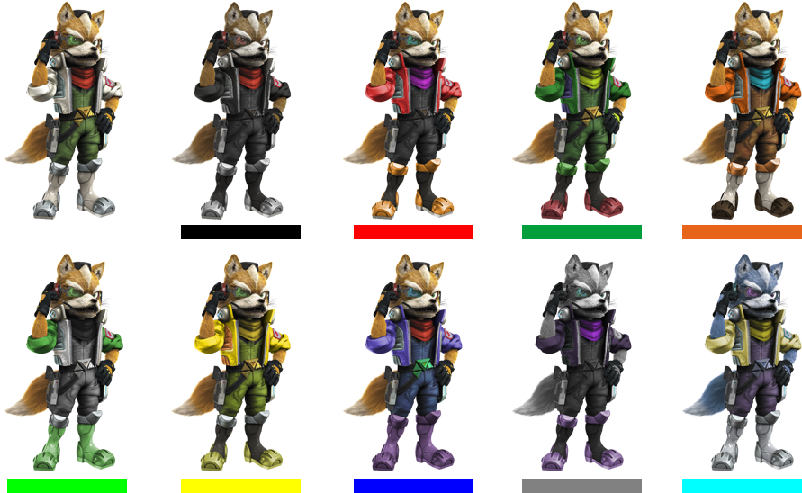 Added To Fox, Using The Zero Fox Design By Kth - Super Smash Bros Fox Alts (890x566), Png Download