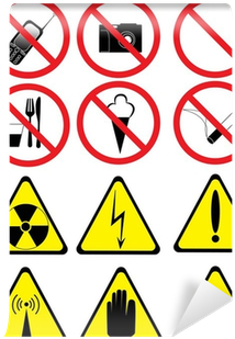 Set Of Prohibitory And Warning Signs Wall Mural • Pixers® - Sign (400x400), Png Download
