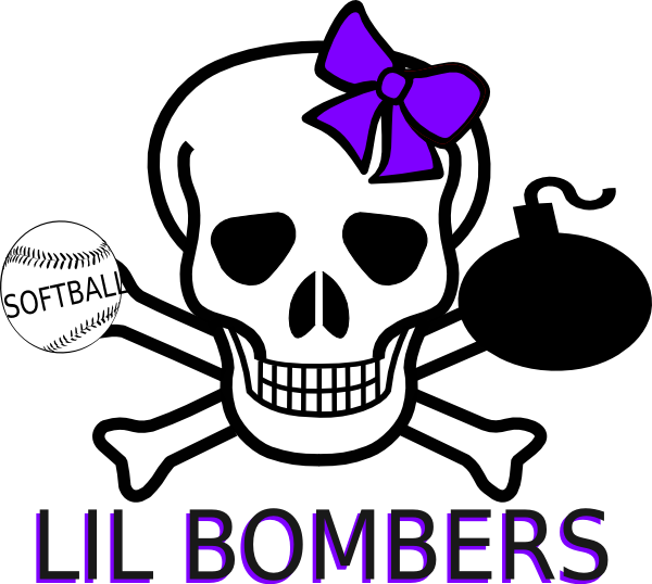 This Free Clipart Png Design Of Softball Bombers Clipart - Fire Skull And Crossbones (600x538), Png Download