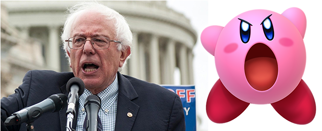 Bernie Sanders Kirby - Bernie Sanders (701x268), Png Download
