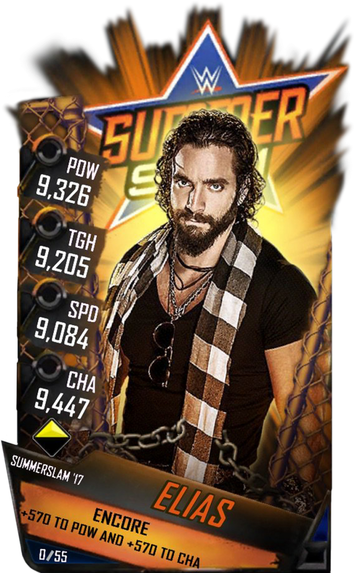 Supercard Elias S3 15 Summerslam17 - Wwe Supercard Jimmy Uso (733x1158), Png Download