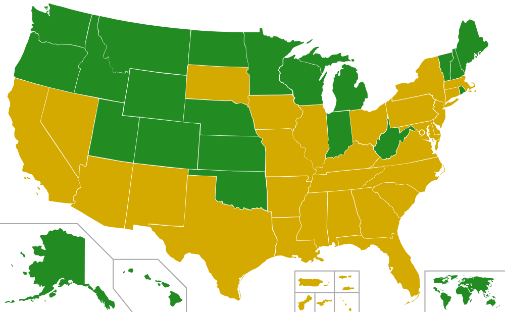 Bernie Sanders Hillary Clinton - Blue Map Of United States (680x420), Png Download