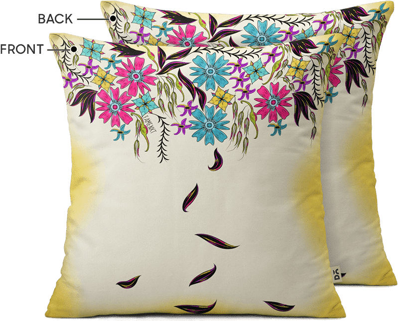 Dailyobjects Spring Hanging Flowers 16" Cushion Cover - Vibrant Hanging Floral Rectangular Pillow - Small (17" (900x900), Png Download