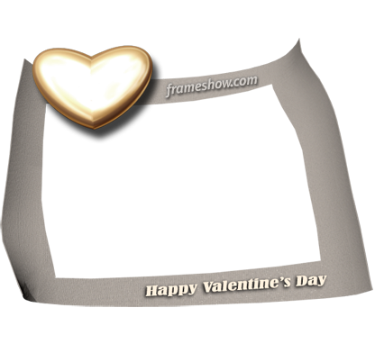 Happy Valentine's Day Photo Frame - Heart (416x382), Png Download