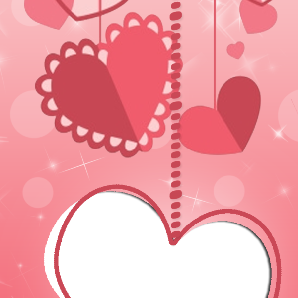 Valentines Day Frame With Heart - Heart (600x600), Png Download