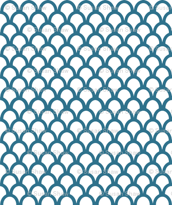 Sea Scallops - Scalamandre Pomfret Aqua On Beige Fabric - 26692-009 (335x400), Png Download