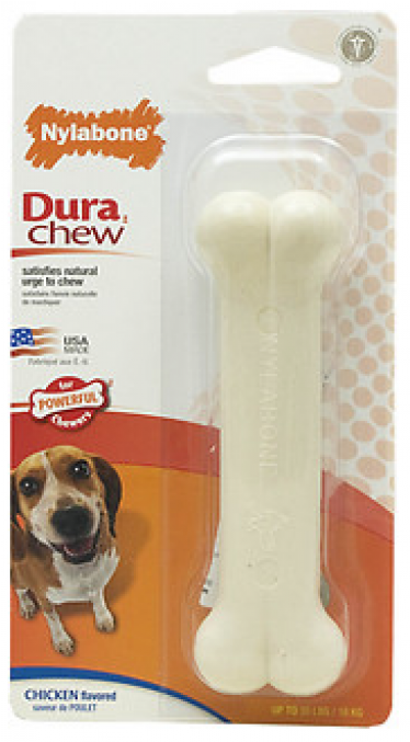 Nylabone Power Chew Chicken Flavor Wolf - Dura Chew - Bacon Braid Bone Dog Chew Toy Wolf - 5.5" (540x676), Png Download