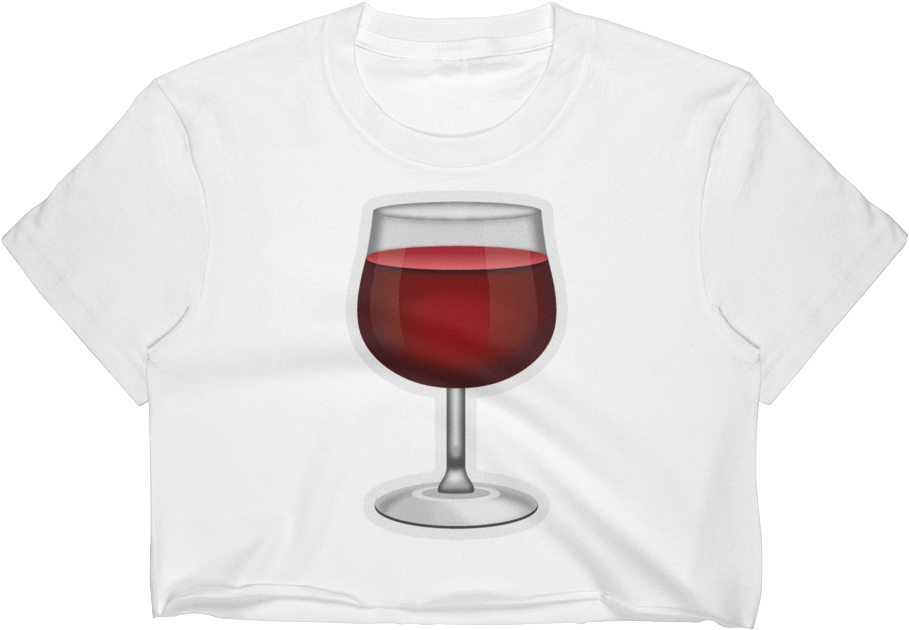 Emoji Crop Top T-shirt - Wine Glass (1000x1000), Png Download