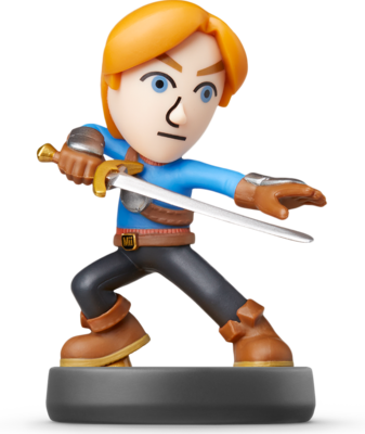 Mii Swordfighter Amiibo Figure - Mii Sword Fighter Amiibo (337x400), Png Download