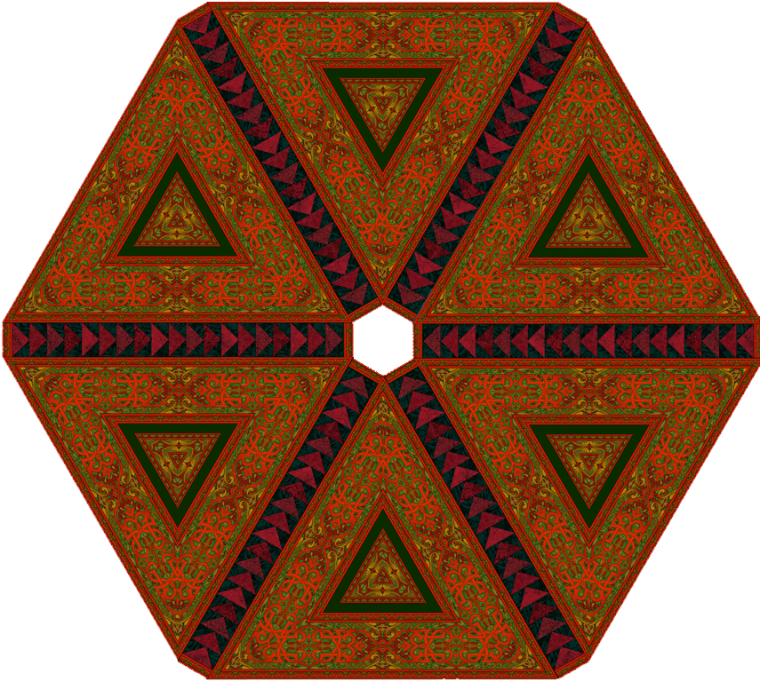 Border Print Tree Skirt - Circle (900x900), Png Download