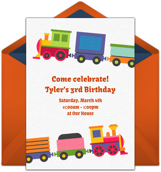 Toy Train Online Invitation - Toy Vehicle (650x650), Png Download