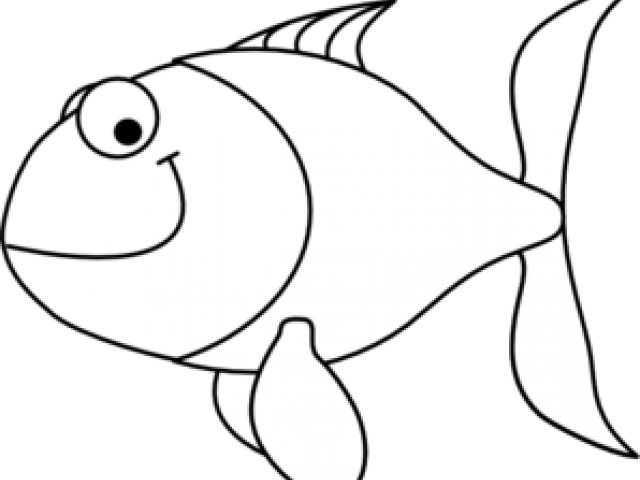 Gold Fish Clipart Fish Head - Black And White Cartoon Of Fish (640x480), Png Download