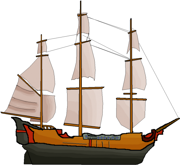 Large Pirate Ship Image - Pirate Ship Boat Sprite (620x572), Png Download