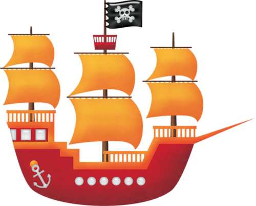Pirate Ships - Visit - Clip Art (500x401), Png Download