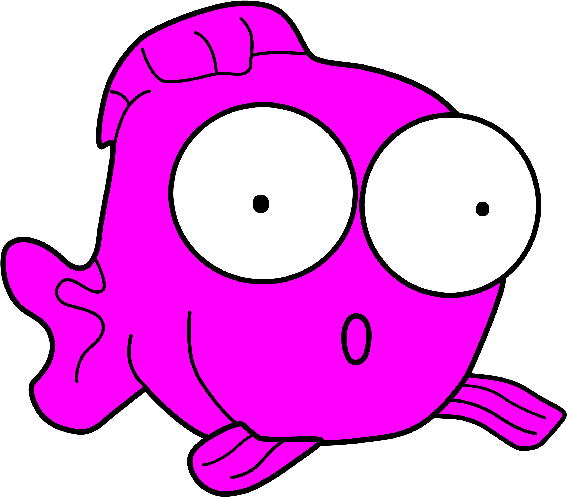 Pink Fish (2222x2083), Png Download