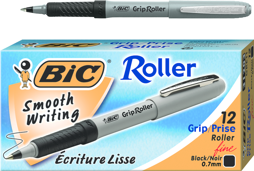 74020 - Bic Grip Roller Pens Red (925x626), Png Download