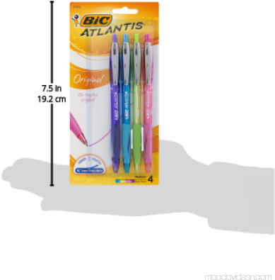 Bic Atlantis Ball Pens, Fine, Black Ink - 3 Pens (500x500), Png Download