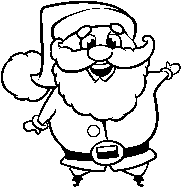 Funny Santa Claus Coloring Page - Santa Claus Blanco Y Negro (600x470), Png Download