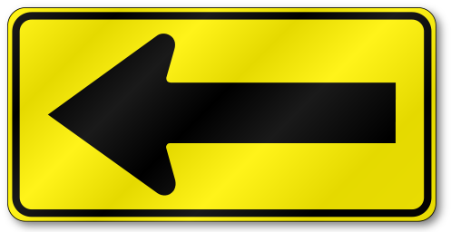 Large Straight Arrow W1-6 - Curve Improvement Roads (500x500), Png Download