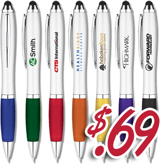 Stylus Ballpoint Pens - Admart Line Plastic Twist Action Ballpoint Stylus Pen (368x358), Png Download