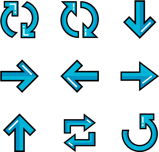 Arrows - Line (600x564), Png Download