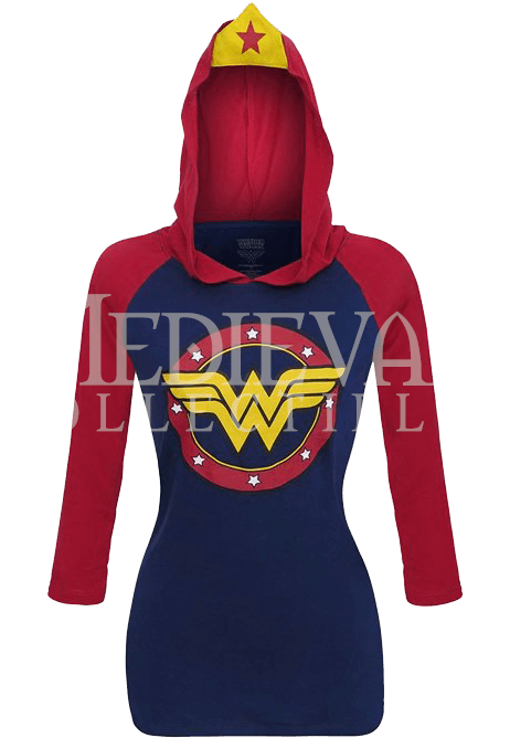 Wonder Woman Raglan Hoodie With Crown - Wonder Woman (681x681), Png Download