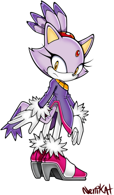 2 Nekat Sonic Rush Sonic 3d Blast Knuckles The Echidna - Blaze The Cat Style (400x666), Png Download