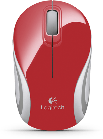 Logitech Wireless Mini Mouse M187 Red (455x500), Png Download