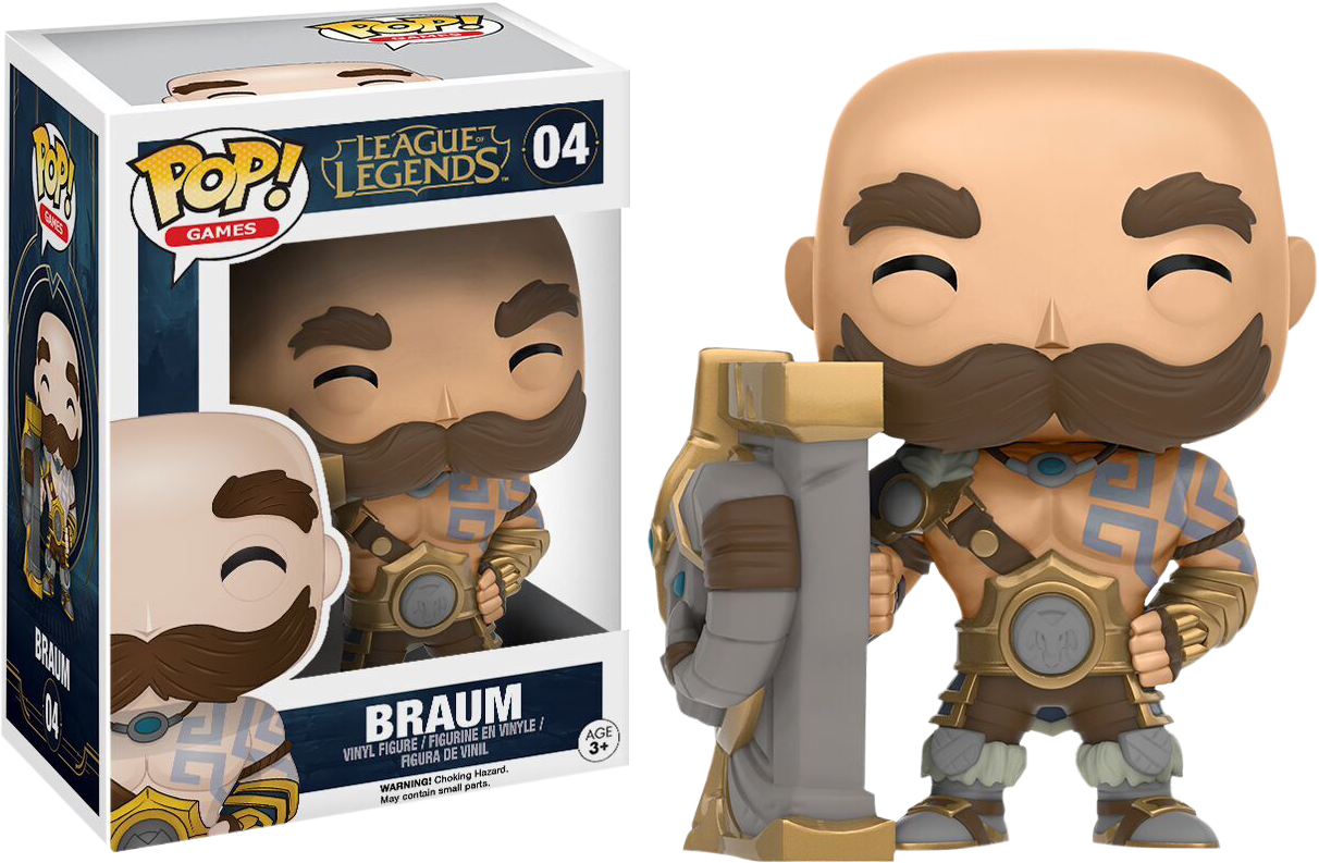 Braum Pop Vinyl Figure - Pop League Of Legends Braum (1212x793), Png Download