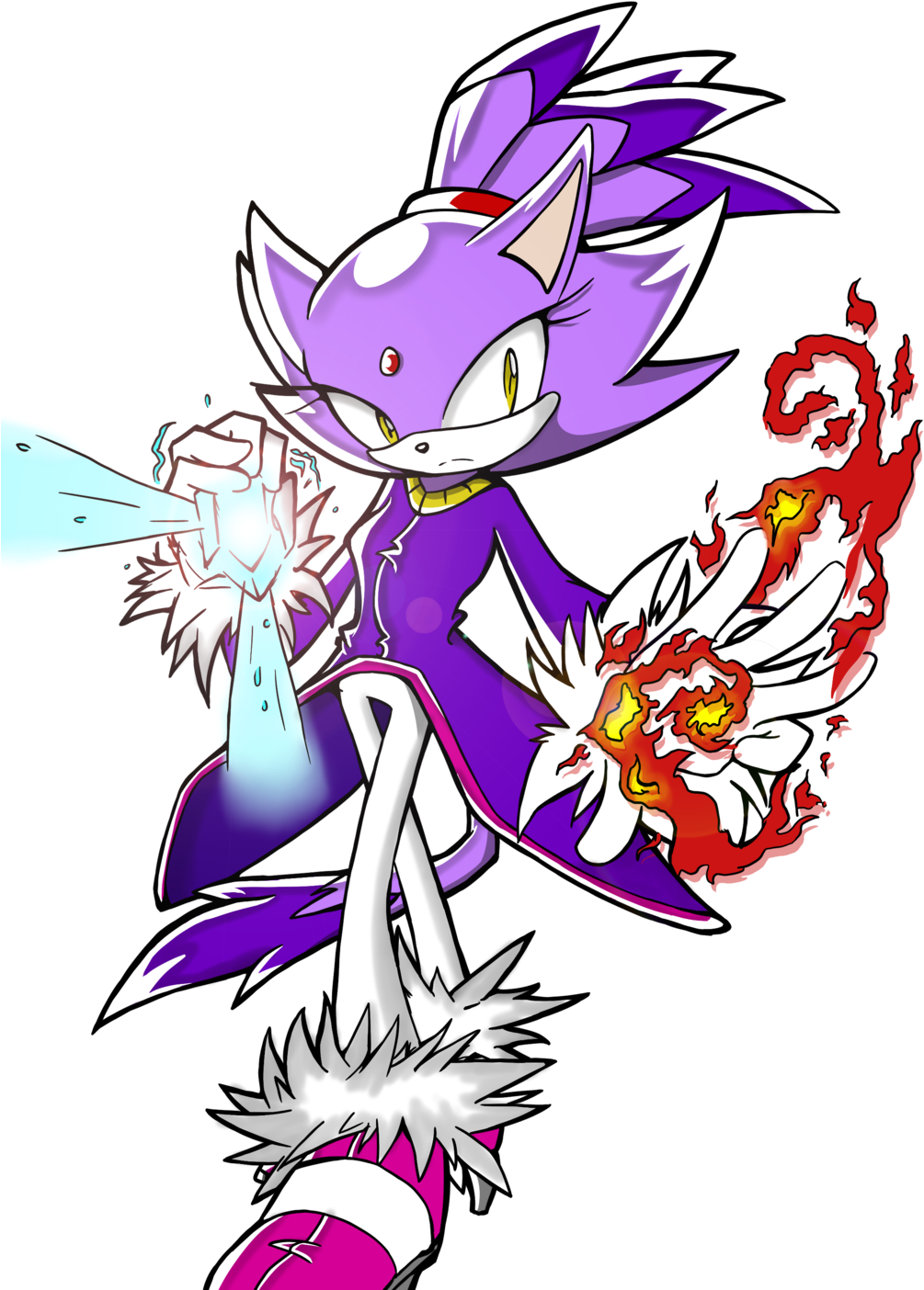 Snowflake Colored Clipart Purple - Blaze The Cat Con Movimiento (1024x1421), Png Download