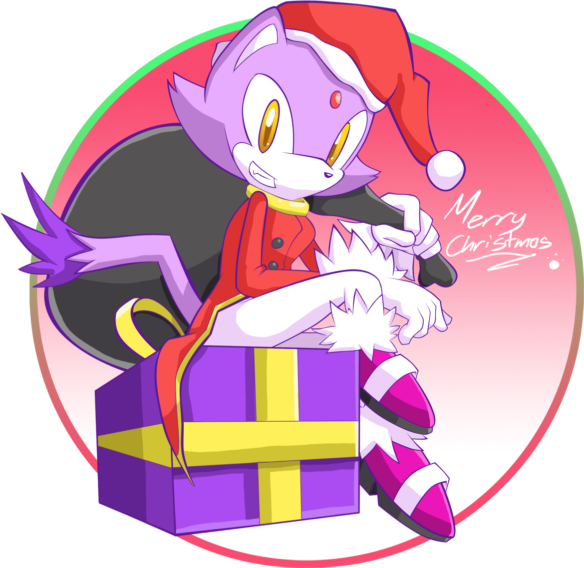 Blaze The Cat Images Blaze The Cat Hd Wallpaper And - Blaze The Cat Christmas (1312x1174), Png Download