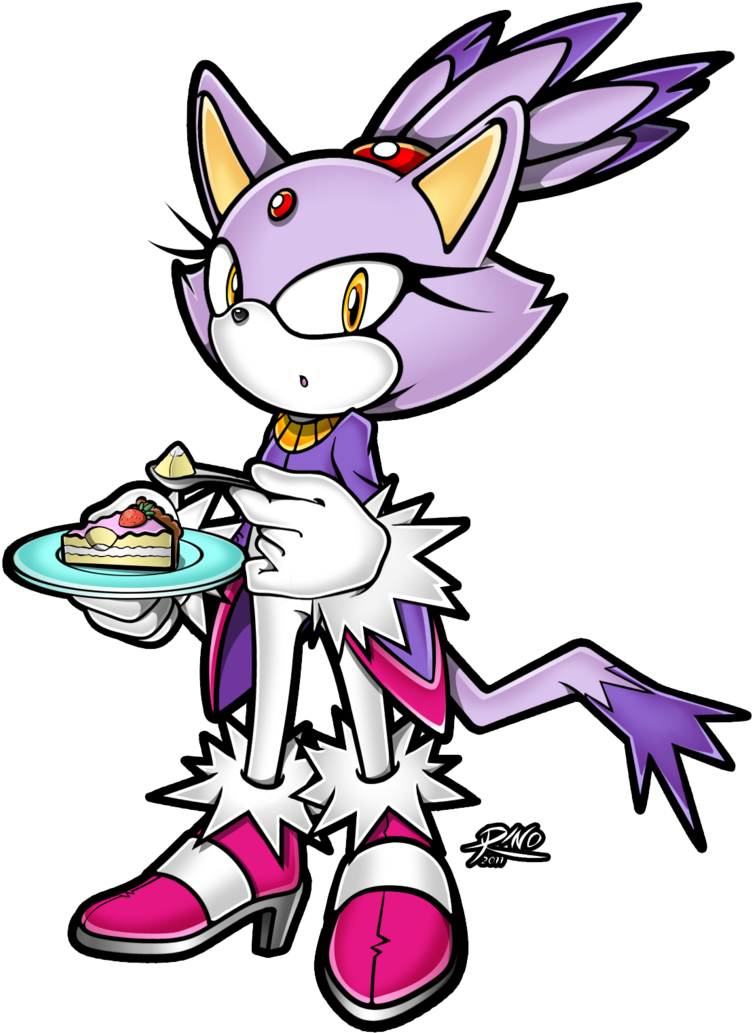Sonic Rush Sonic Rush Adventure Tails Cat Pink Mammal - Blaze The Cat Eating (764x1045), Png Download