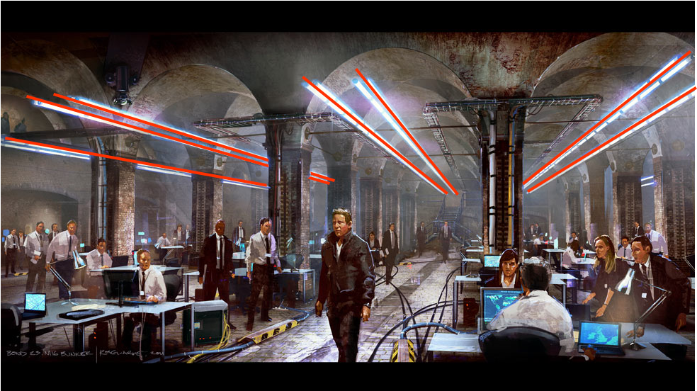 Chris Rosewarne Skyfall Light Lines - Architecture (1440x900), Png Download