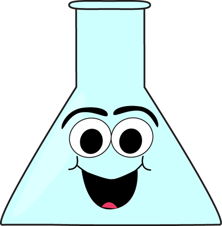 Cartoon Science Beaker - Science Beaker With Face (450x460), Png Download