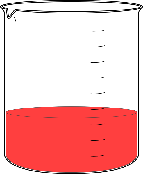 Red Water In Beaker (492x597), Png Download