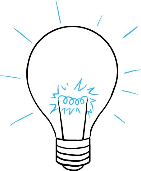 How To Draw Light Bulb - Drawing (680x678), Png Download