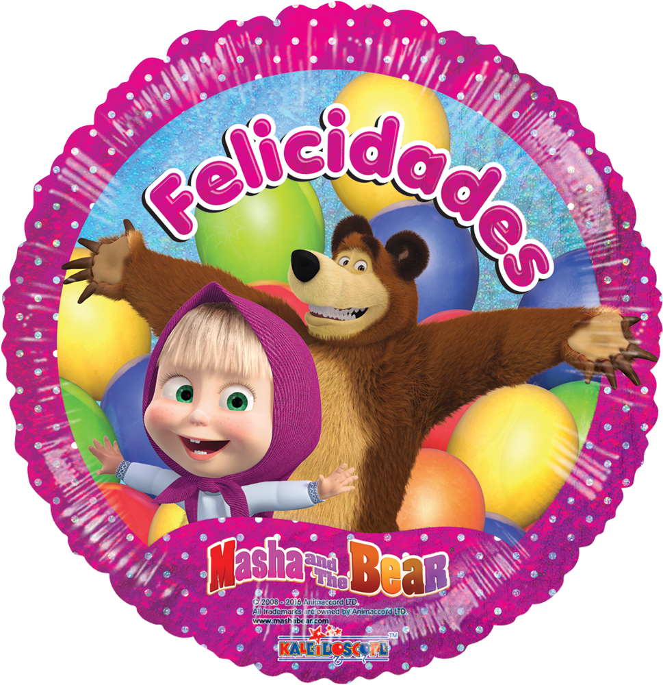 Masha Y El Oso Festivo - Masha Y El Oso Feliz Cumpleaños (600x600), Png Download