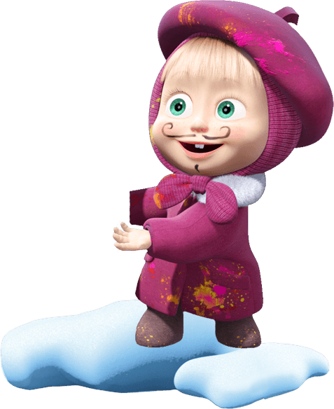 Imágenes De Masha Y El Oso Con Fondo Transparente, - Masha Y El Oso Pintando (477x584), Png Download