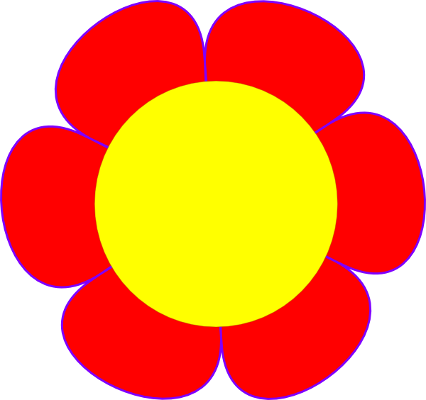 Logo With A Red And Yellow Flower - Flowers Clip Art Color (600x564), Png Download