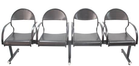 4 Seater Perforated Visitor Sofa - Perforated Metal (498x332), Png Download