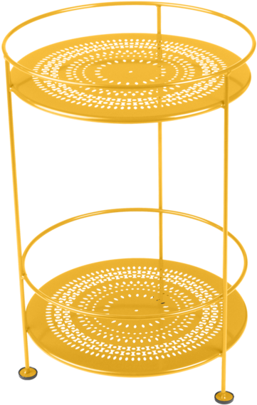 Gueridon Metal Jaune - Fermob - Guéridons Side Table With Perforated Top, (760x760), Png Download