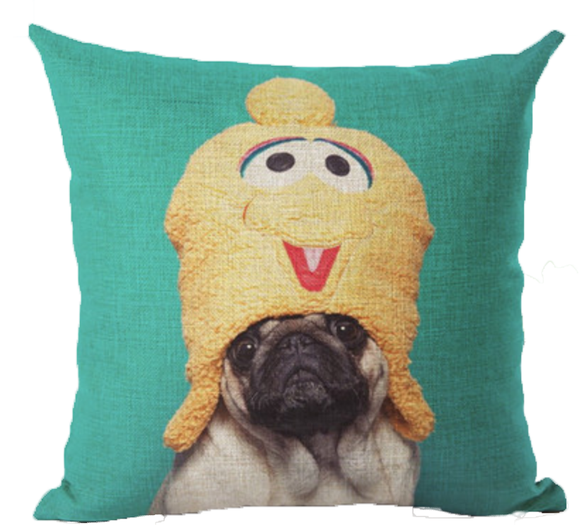 Chicken Head Pug Pillow - Almohadas Pug (826x742), Png Download