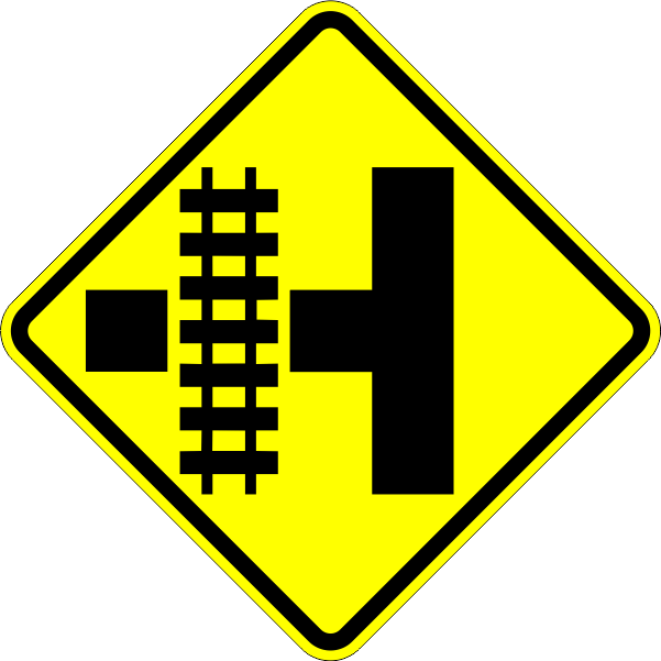W10-3 Railroad Crossing And Intersection Advanced Warning - Railroad Crossing Sign (601x601), Png Download