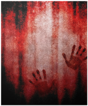 Blood Hand Print Black Background (400x400), Png Download