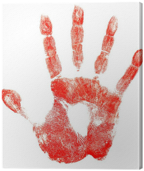 Bloody Red Hand Print Isolated On White Canvas Print - Stock Photography (400x400), Png Download