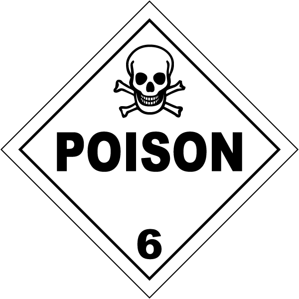 Poison Class 6 Placard - Class 6 Toxic And Infectious Substances (600x600), Png Download