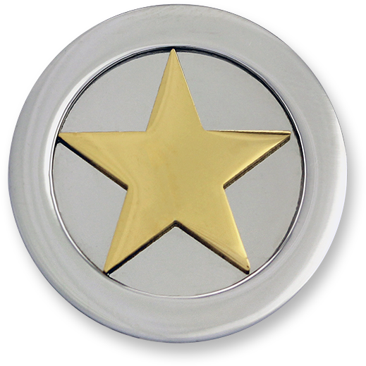 3d Star Stainless Steel Gold Plated - Mi Moneda 3d-st-02 3d Star Goldplated Munt (600x600), Png Download